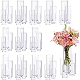 KRNDUMA 60pcs Glass Vase Cylinder Vases for Centerpieces Small Flower Glass Vases Home Decor Centerpiece Table Clear Flower Vase Decorations for Wedding&Holiday 6,6,7.8,9.8,11.8 Inch Tall