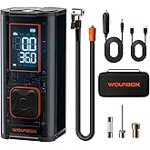WOLFBOX 150PSI Heavy Duty Tire Inflator Portable Air Compressor,Double- cylinder 45LPM Fast Air Pump for Car Tires,3.5'' LED Display,20'' Hose,Air Compressor for Car,Pickup Truck,Bike