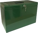 Cathedral A4+ Steel File Box with 5 Suspension Files British Racing Green