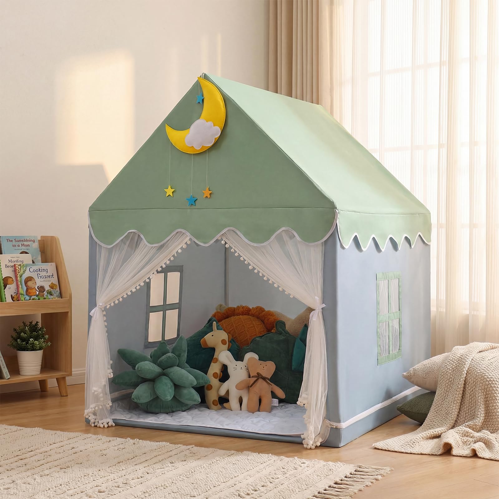 Wilwolfer Kids Tent with Mat: Kids Play Tent for Toddlers - Kid Tents Indoor & Outdoor, Princess Playhouse for Girls & Boys, Toy House (Green) — image 1