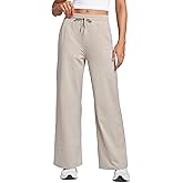 CRZ YOGA Cloud Jersey Wide Leg Sweatpants Women 30" High Waisted Casual Lounge Pajama Travel Pants with Pockets