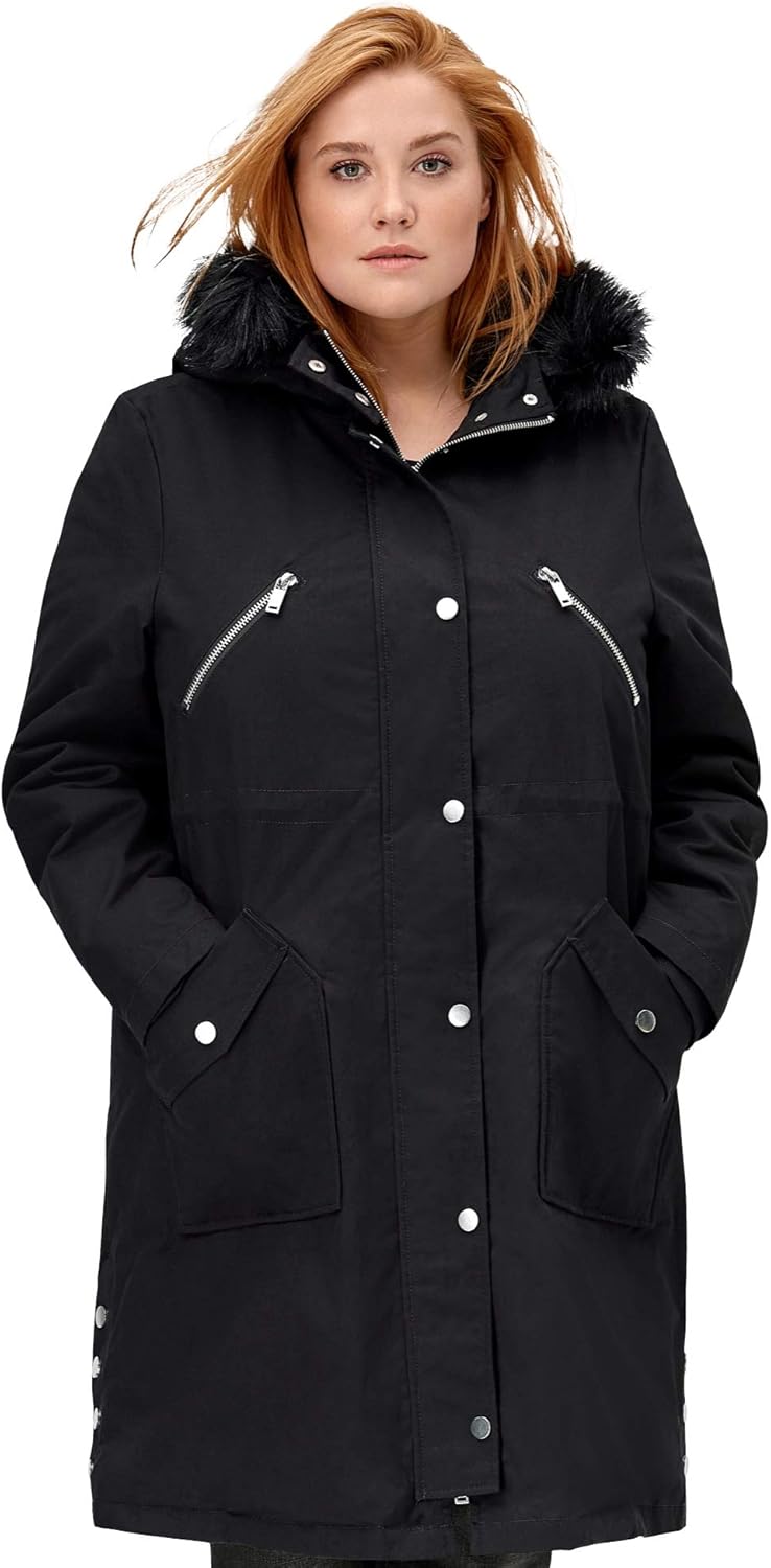 ladies plus size parka coats