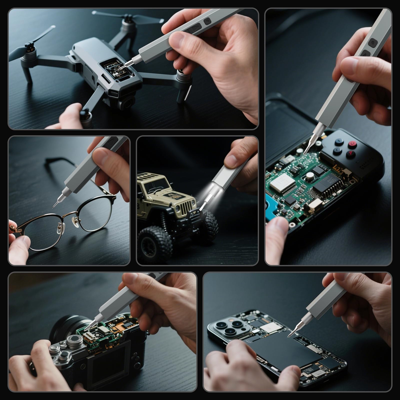 STREBITO Mini-Elektroschrauber, 144-teiliges Elektro-Präzisionsschraubendreher-Set Kleiner Akkuschrauber, Elektronik-Reparatur-Werkzeugsatz für PC, Computer, Laptop, Telefon, RC-Drohne 6