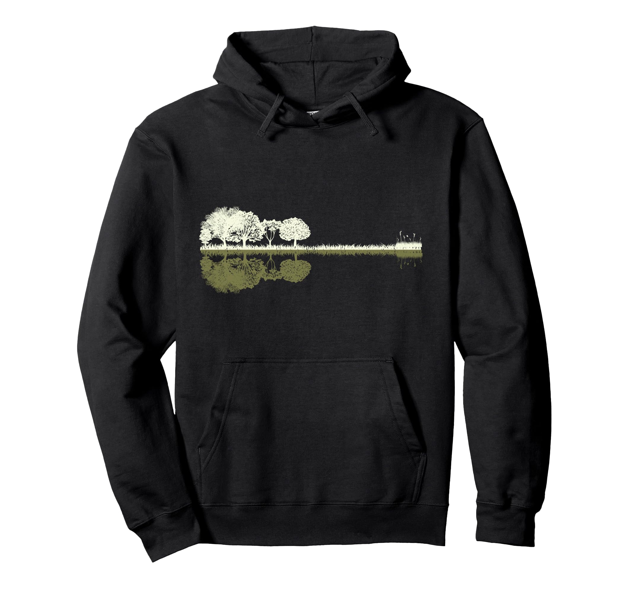 Nature Guitar - Musician - Rock - Forest Acoustic Guitars Pullover Hoodie