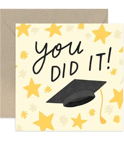 Produktbild von Abschlusskarte Mit Schwarzer Mütze & Goldquaste | Blanko Grußkarte Für Schulabschluss | 12,7x17,8cm