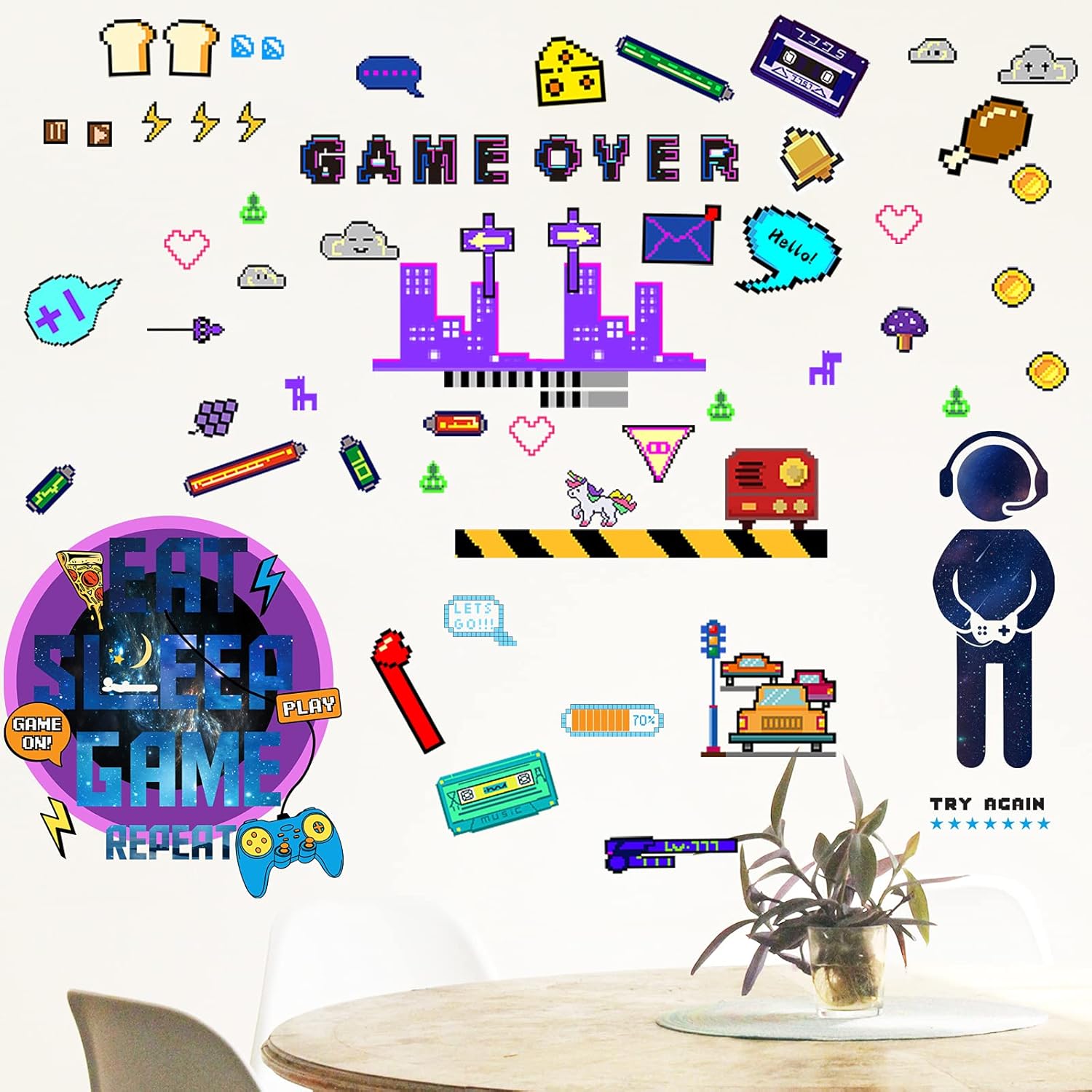 Wall Gamer Sheets 3 Decor Decorations Playroom Room Living