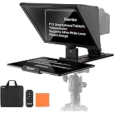 Desview P13 Teleprompter 13 Inch Aluminum Alloy with High Definition Glass, Compatible with iPad Tablet Camera DSLR, Portable No-Assembly Design for Video Recording