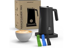 Subminimal NanoFoamer Milk Foamer Pro Gen-2 – Revolutionary Hands-Free Microfoam Maker for Cafe-Quality Foam, Coffee Bar Accessories for Dairy & Plant-Based Milk, Coffee Lover Gifts – US Plug Type