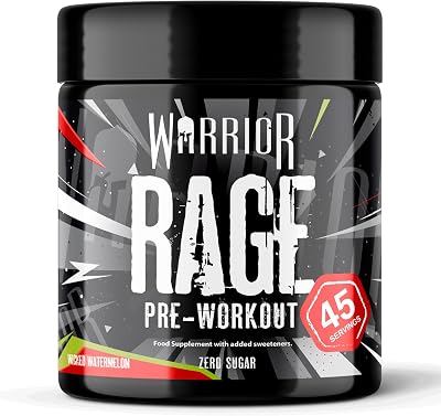 Warrior Rage Pre Workout Powder 392g High Stim 300mg Caffeine Wicked Watermelon