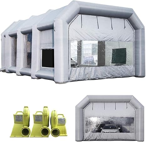 Amazon Com Sewinfla Inflatable Paint Booth 30x20x13ft With Blowers Professional Inflatable Spray Booth Portable Car Painting Booth Tent For Car Garage Upgrade More Durable With Air Filter System