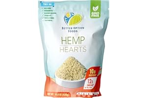 Hemp Hearts (14.8 Oz) – Hulled Hemp Seeds for Desserts, Oatmeal, Yogurt, & Salad Toppings – Dairy, Gluten, Nut, & Soy Free Ve