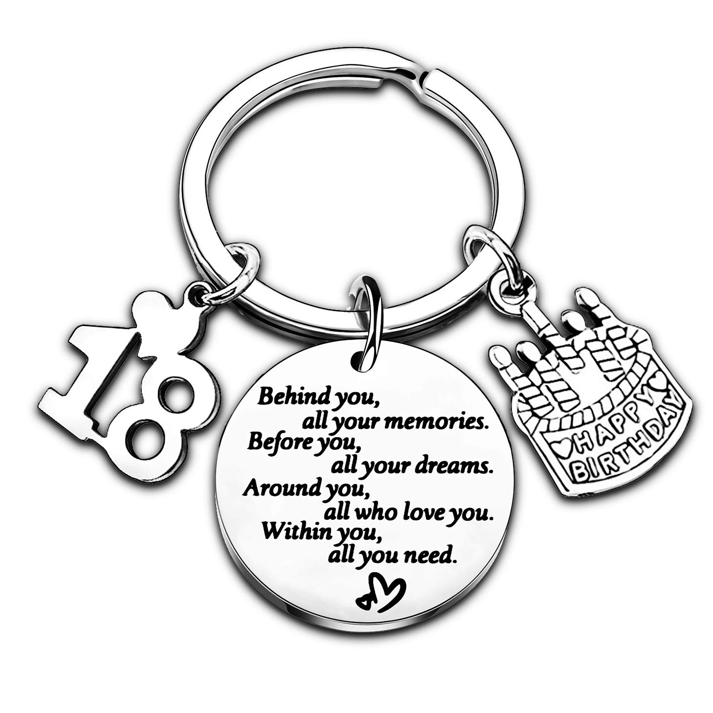 Nimteve 18th Birthday Keyring Birthday Gifts Key Ring Gifts For Women Girls Gifts Inspirational Keychain Gifts For Mum Daughter Sister Christmas Gifts (18th)