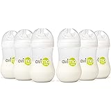 Avima 9 oz Anti Colic Baby Bottles, BPA Free, Wide Neck with Medium Flow Nipples (Set of 6)