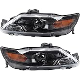 Halogen Type Black Pair Projector Headlights Fits 2010-2012 Ford Taurus | Duolctarms W/o Bulb BG1Z13008B BG1Z13008A