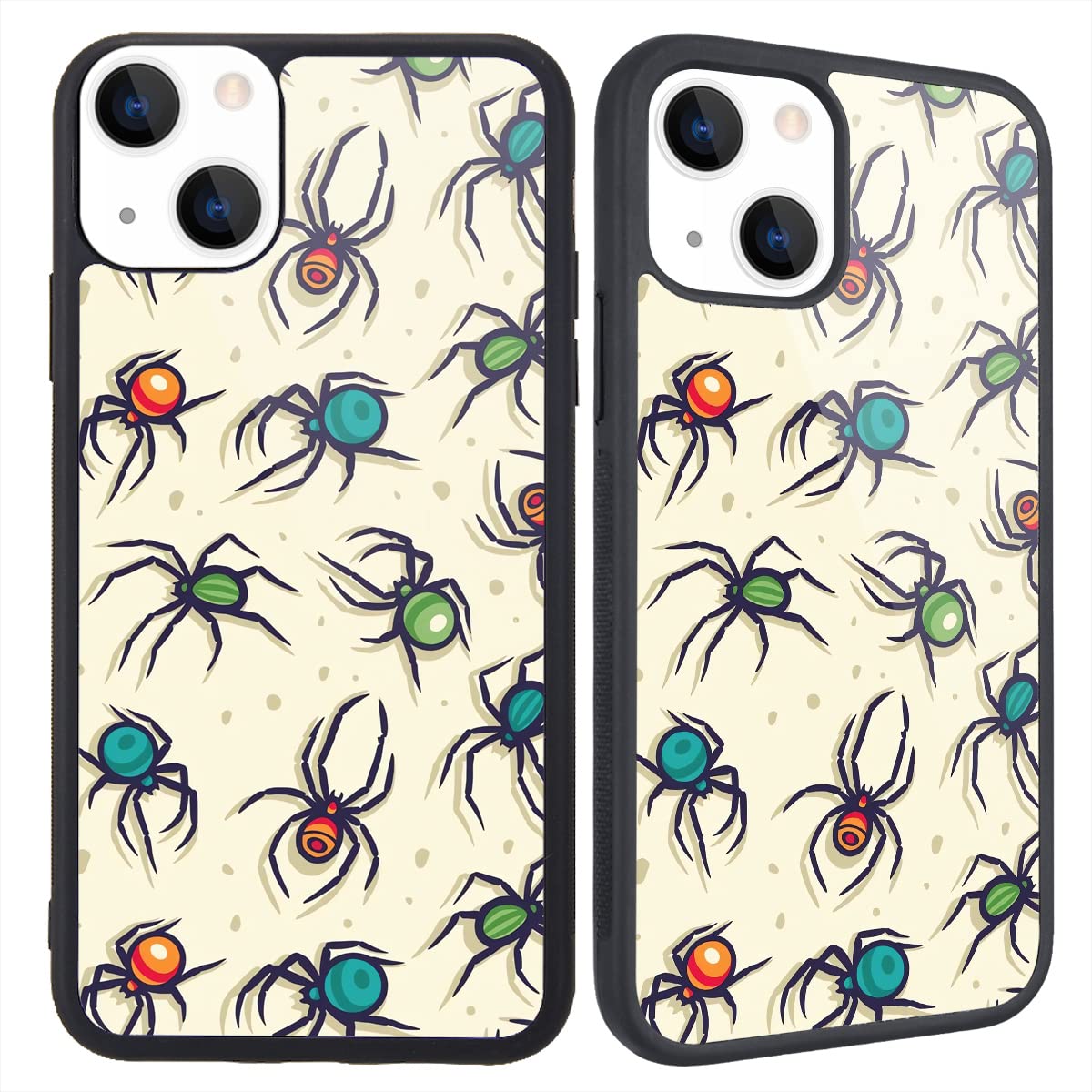 MAYCARI Cute Funny Spiders Pattern Compatible with iPhone 14 Pro Max Case for Men Boys, Hard Back Cover with Cute Cartoon Design Soft TPU Bumper Protective Phone Case