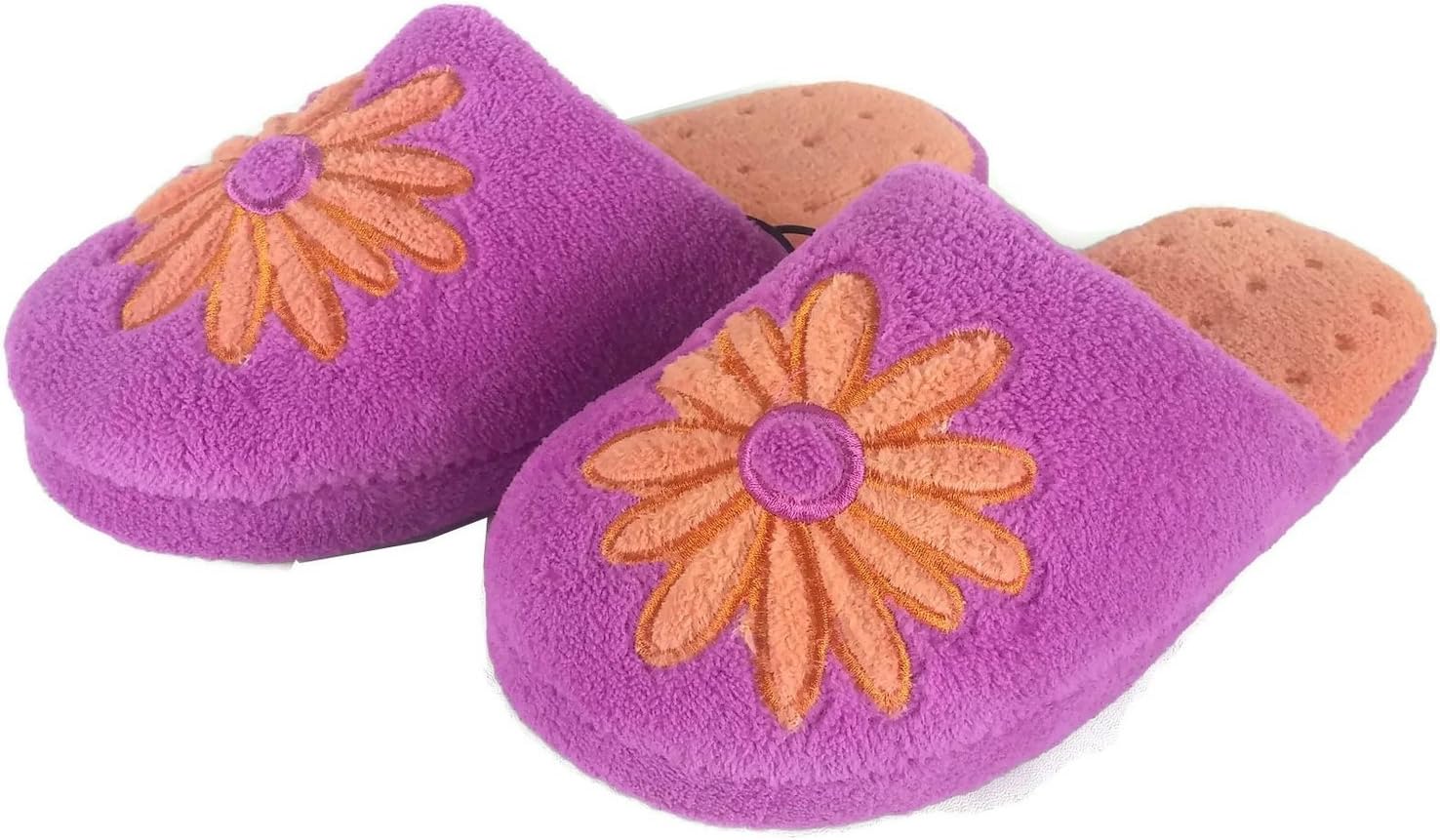 Tender Tootsies Women's Flower Scuff Slippers