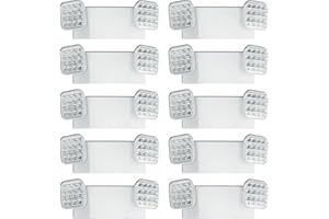 Fyngntny 10 Pack Emergency Lights for Home Power Failure Business, LED Emergency Light with Battery Backup, Commercial Emergency Light Two Adjustable Head Emergency Lighting Fixture AC 120V / 277V