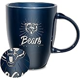 Rico Industries NFL Football Sunburst 18oz Laser Engraved Ceramic Lustre Mug