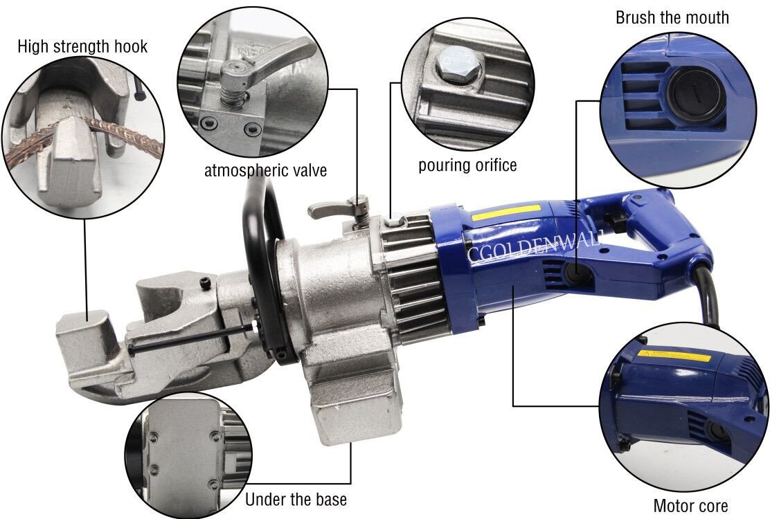 CGOLDENWALL Portable Electric Hydraulic Rebar Bender Machine handheld