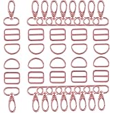 YEWIN Rainbow Swivel Hook Claw Clasp - 25mm Slide Strap Buckle D Ring Adjuster Buckle for Dog Collar Backpack Purse Hardware