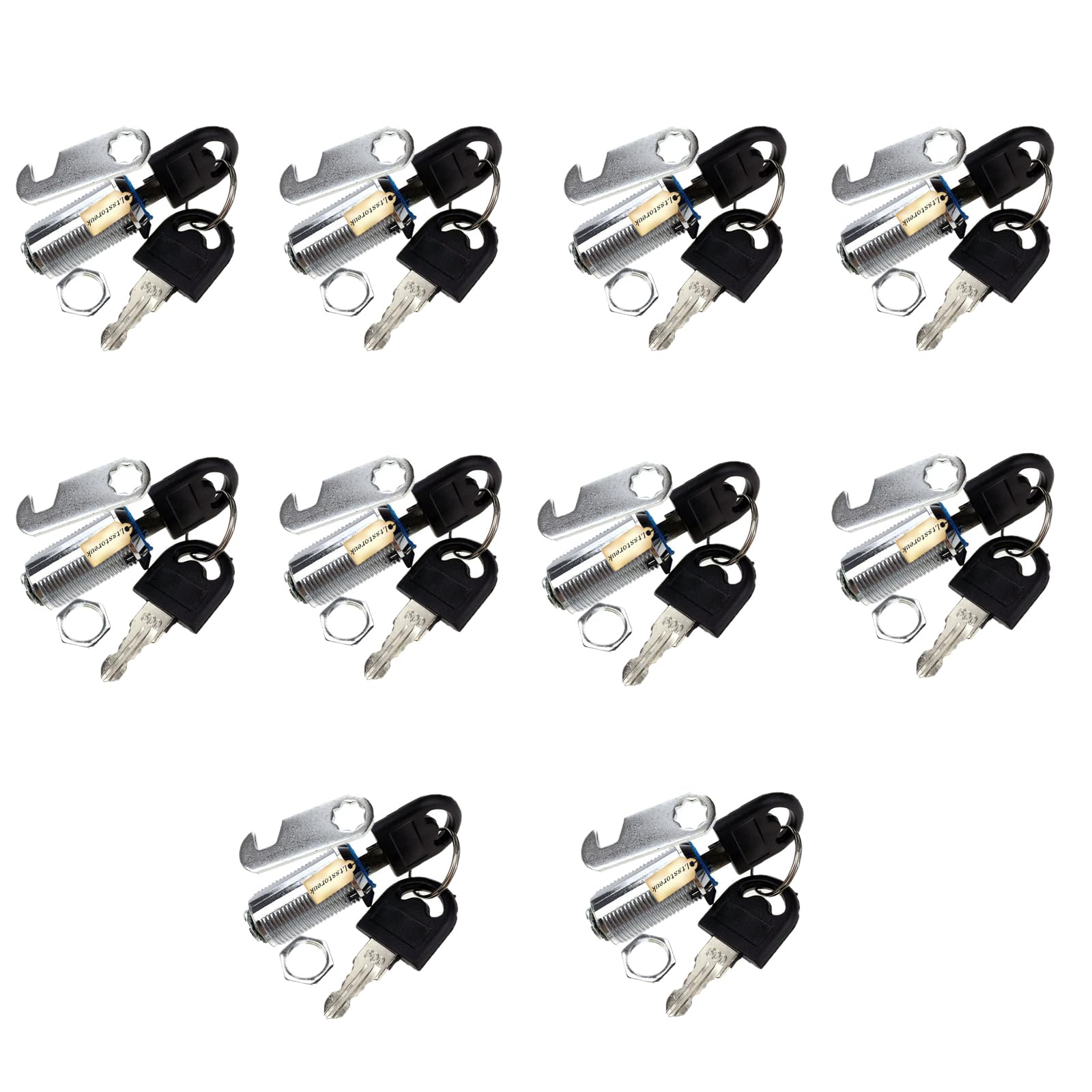 Lsgoodcare 10Pack Security Mailbox Lock Cabinet Drawer Cupboard Cam Lock 30Mm with 20 Keys, Each Lock with Same Key