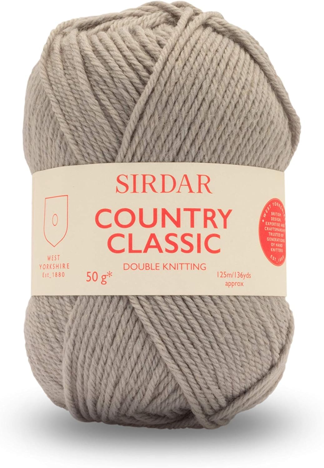 Sirdar Country Classic DK Double Knitting, Silver Grey (872), 50g