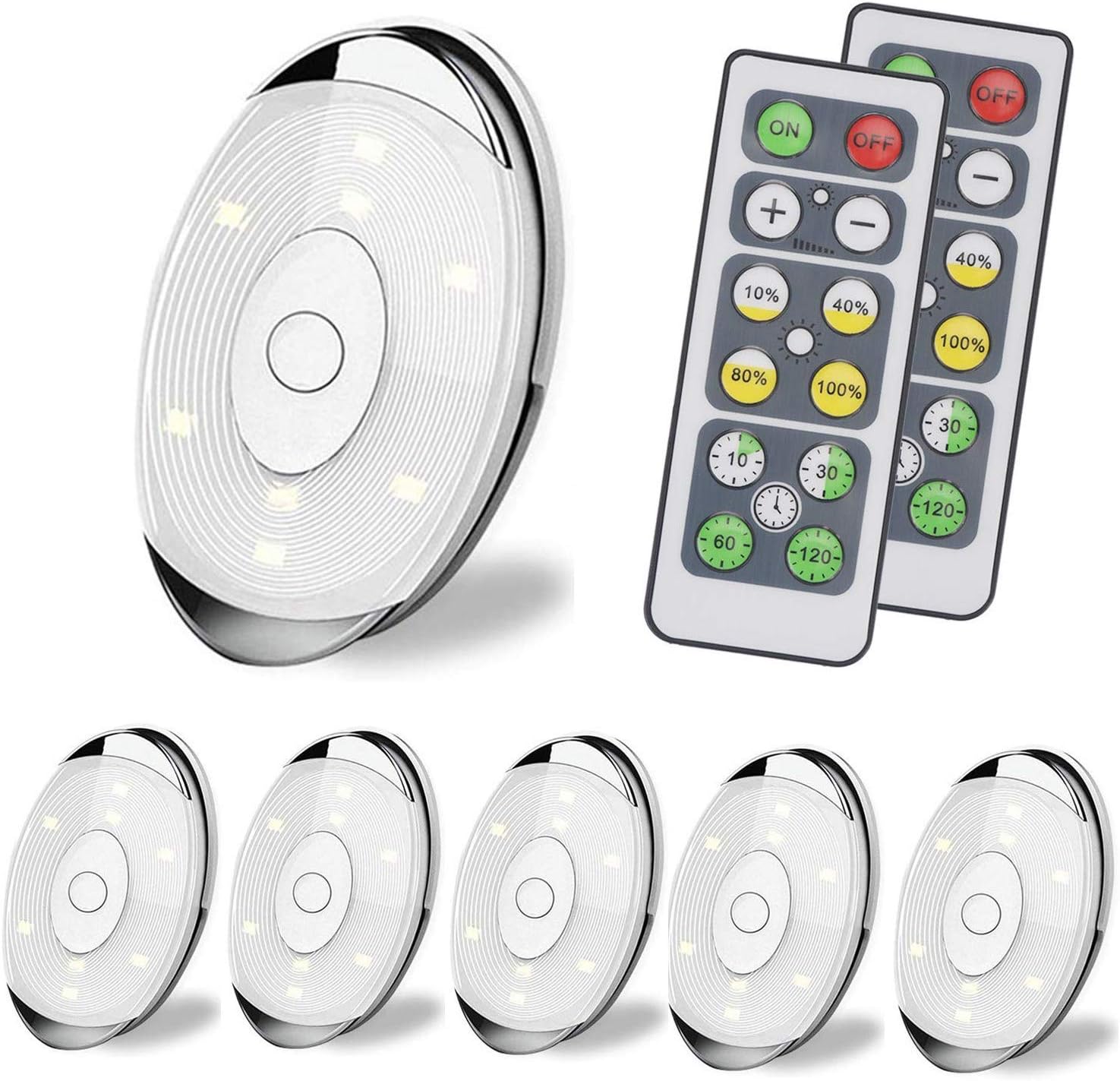 LED Puck Lights,6Pack Wireless Led Lights with Remote Control
