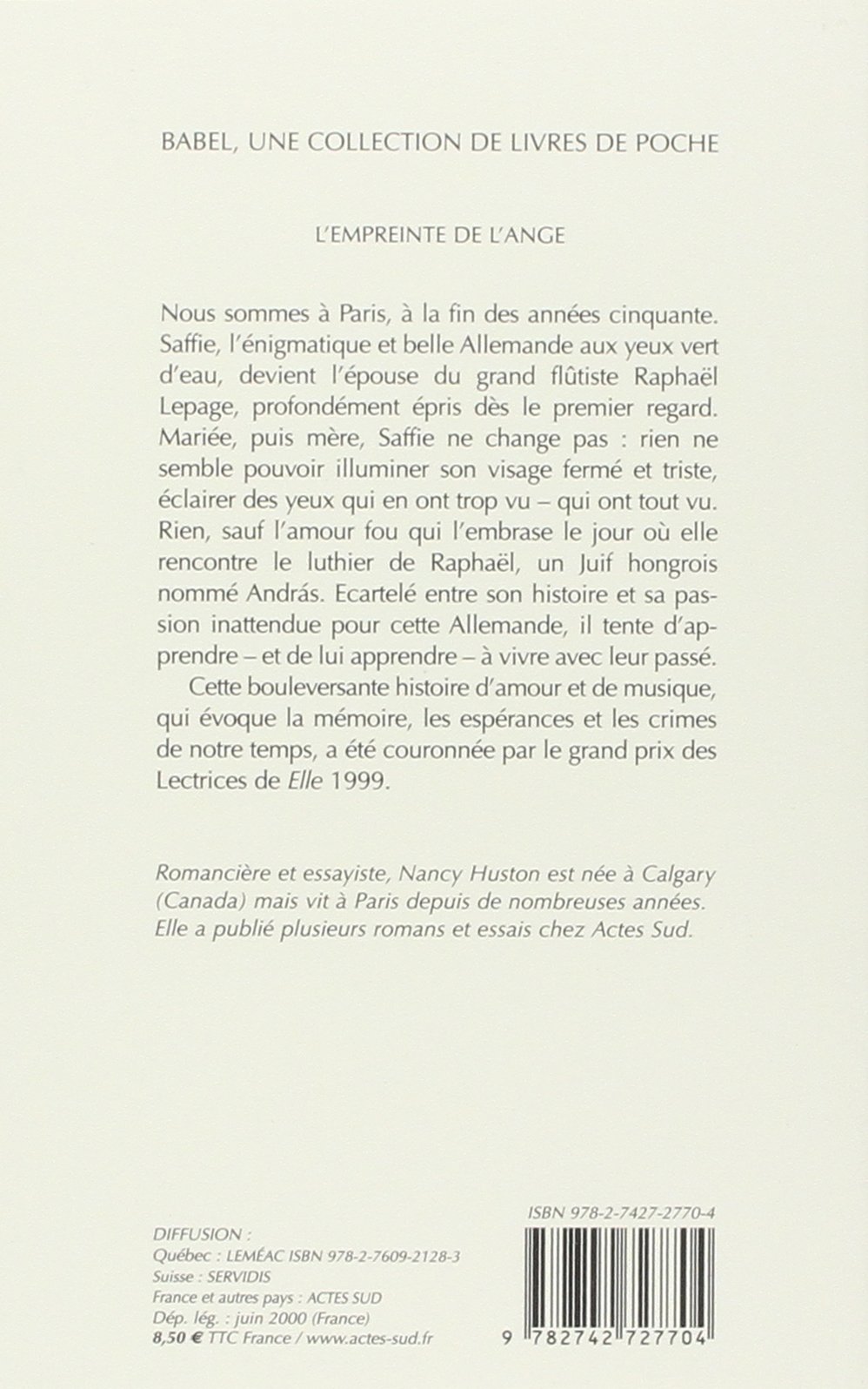 Amazonfr Lempreinte De Lange Grand Prix Des Lectrices - 
