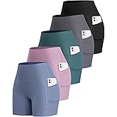 LZYVOO Biker Spandex Shorts Women, High Waisted Tummy Control Workout Yoga Shorts with Pockets