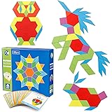 Amazon.com: GEMEM 155 Pcs Wooden Pattern Blocks Set Geometric Shape ...