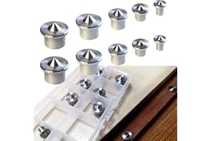 10PCS Stainless Steel Dowel Pin Centers Drilling Hole Tool Set with Sharp Point for Woodworking Tools, Solid Dowel and Tenon Center Transfer Plugs (5 Sizes of 1/4" 3/8" 5/16" 7/16" 1/2") by MinliGUY