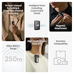DJI Mic 2 (1 TX + 1 RX), Wireless Microphone with