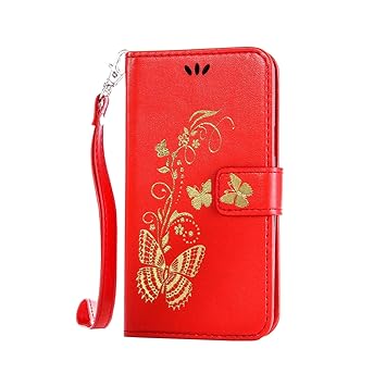 Anlike Samsung Galaxy S7 (5,1 Zoll) Hülle, Schutzhülle für Samsung Galaxy S7 (5,1 Zoll) Wallet Tasche [Butterfly geprägte Ser