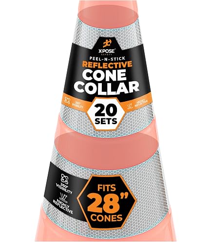 RK Safety 6-Inch Traffic Cone Collar Reflective Tape – Replacement For 28" Tall Cones – Easy Stick-On Installation