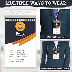 200 Pack ID Badge Holder - Vertical Badge