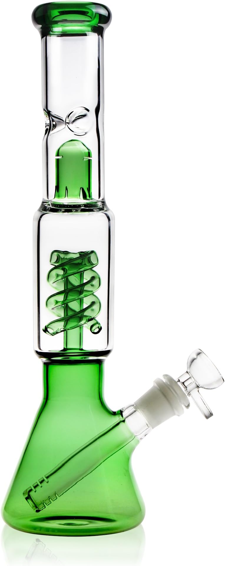 REANICE Ice Glass Bong 14.5mm Green Water Pipes 31cm/12.2inch Bongs for Smoking with Downstem