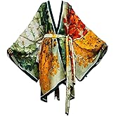 Plus Size Summer Cover up Cardigan Fashion Sexy African Holiday Party Long Sleeve Silk Feeling Robe Kimono Kaftan