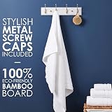 LARHN White Coat Hooks Wall Mounted Rack 4 Matt-Nickel 42 cm All Fixings view 3