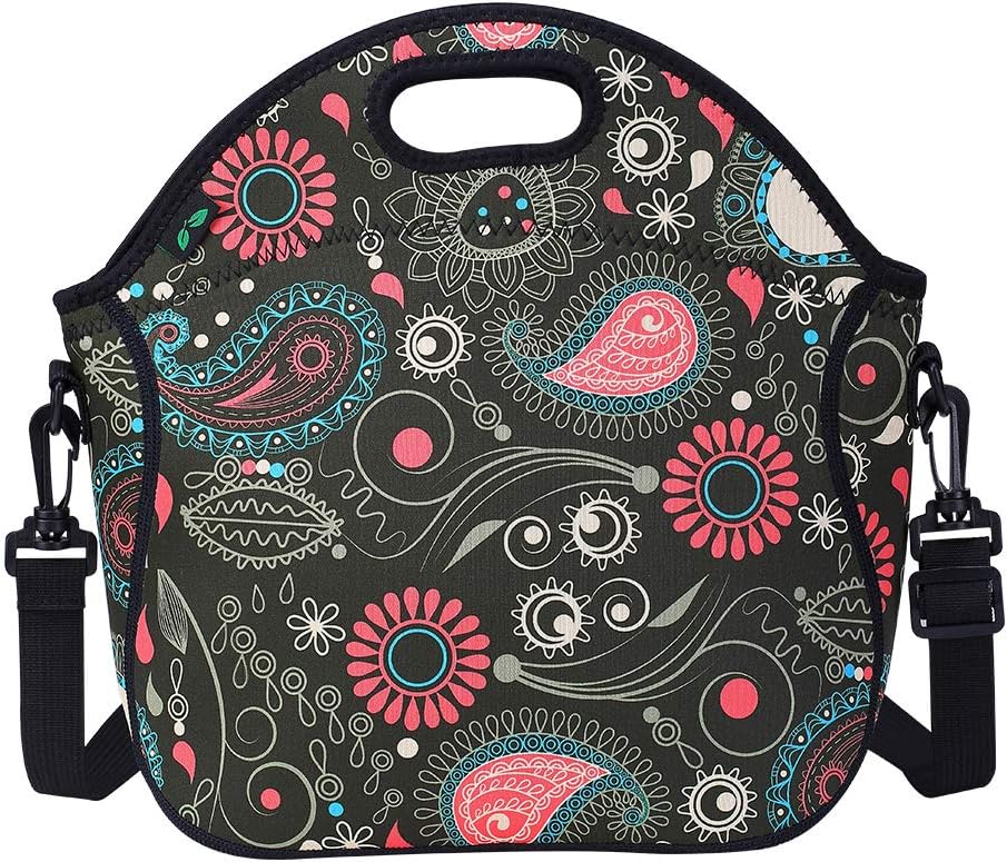neoprene lunch bag with shoulder strap