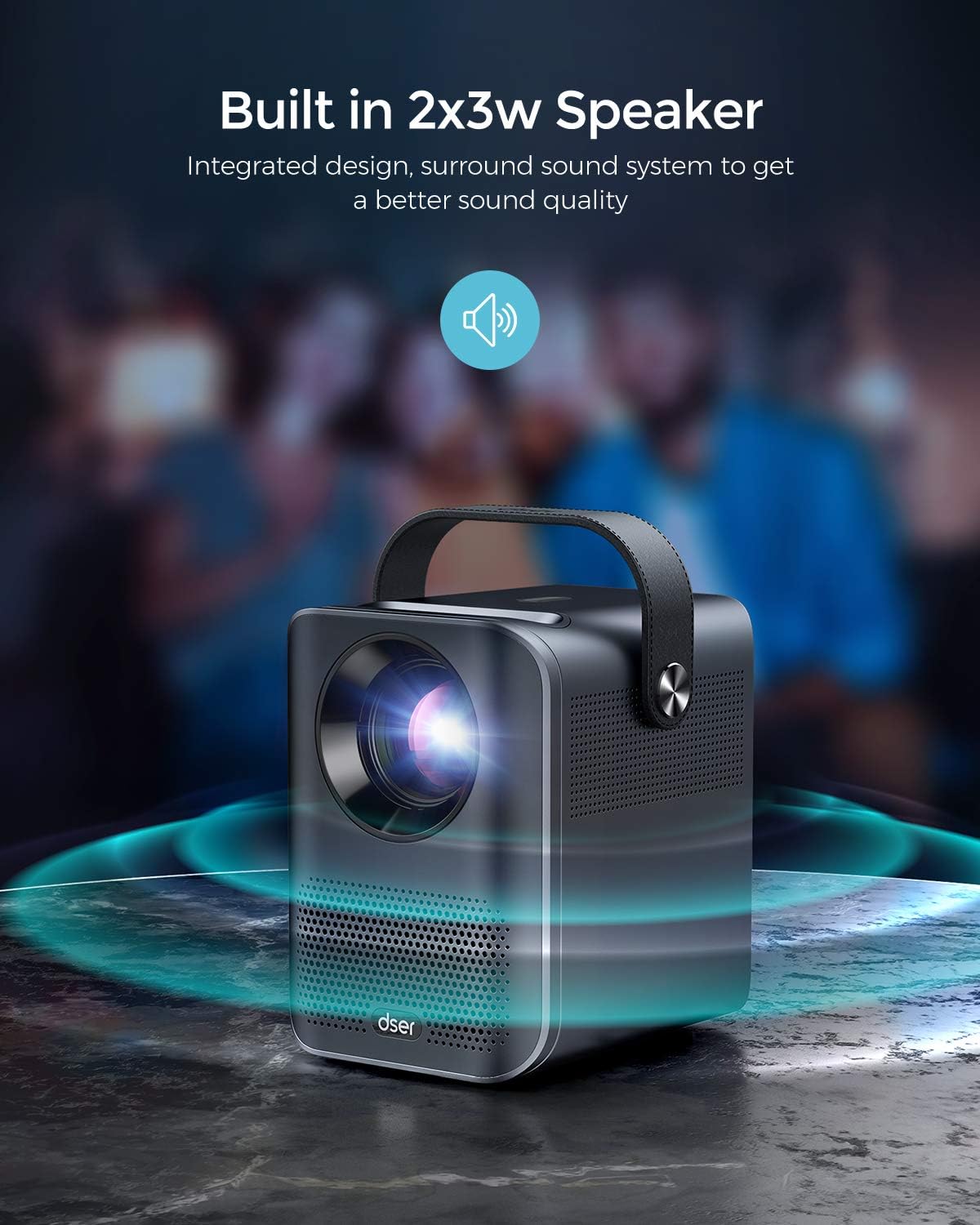 Video Projector, 1080P and 160" Display Supported, Dser Portable Mini Projector with 60,000Hrs LED, 150ANSI 4000 Lumen Home Theater Movie Projector Compatible with Fire TV, Laptops, PC, PS4, HDMI, USB: Electronics