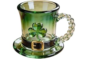 Lucky Shamrock Leprechaun Hat Mug, Emerald Green Coffee Cup, Irish Coffee Mugs, Reusable Cups for St Patrick's Day Party, Hol