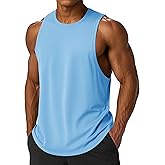 MAGCOMSEN Men's Tank Top Sleeveless Muscle Shirts Quick Dry Workout Gym Cut Off Shirt Lightweight Summer Bodybuilding Tee