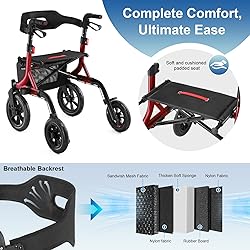 MAXWALK Walkers for Seniors, Rollator Walker with