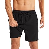 KAIUA SURF Mens Swim Trunks with Compression Liner 7 Inch Inseam Quick Dry Mens Swimming Shorts Bathing Suit