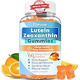 Sugar Free Lutein Gummies 25mg, Lutein and Zeaxanthin Supplements for Eye Health, 13-in-1 Eye Care Formula with Omega-3 Saffron&Vitamins-Vision Health, Eye Strain, Dry Eyes, Vegan Orange Flavor 60 Cts