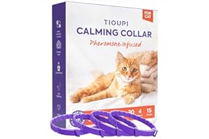 TIOUPI 4 Pack Calming Collar for Cats: Anti Anxiety - cat Stress and Anxiety Relief, cat pheromone Collar