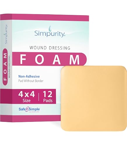 pink wound dressing Safe n' Simple Medical for Wounds - 12 Pack Thick Pads 2