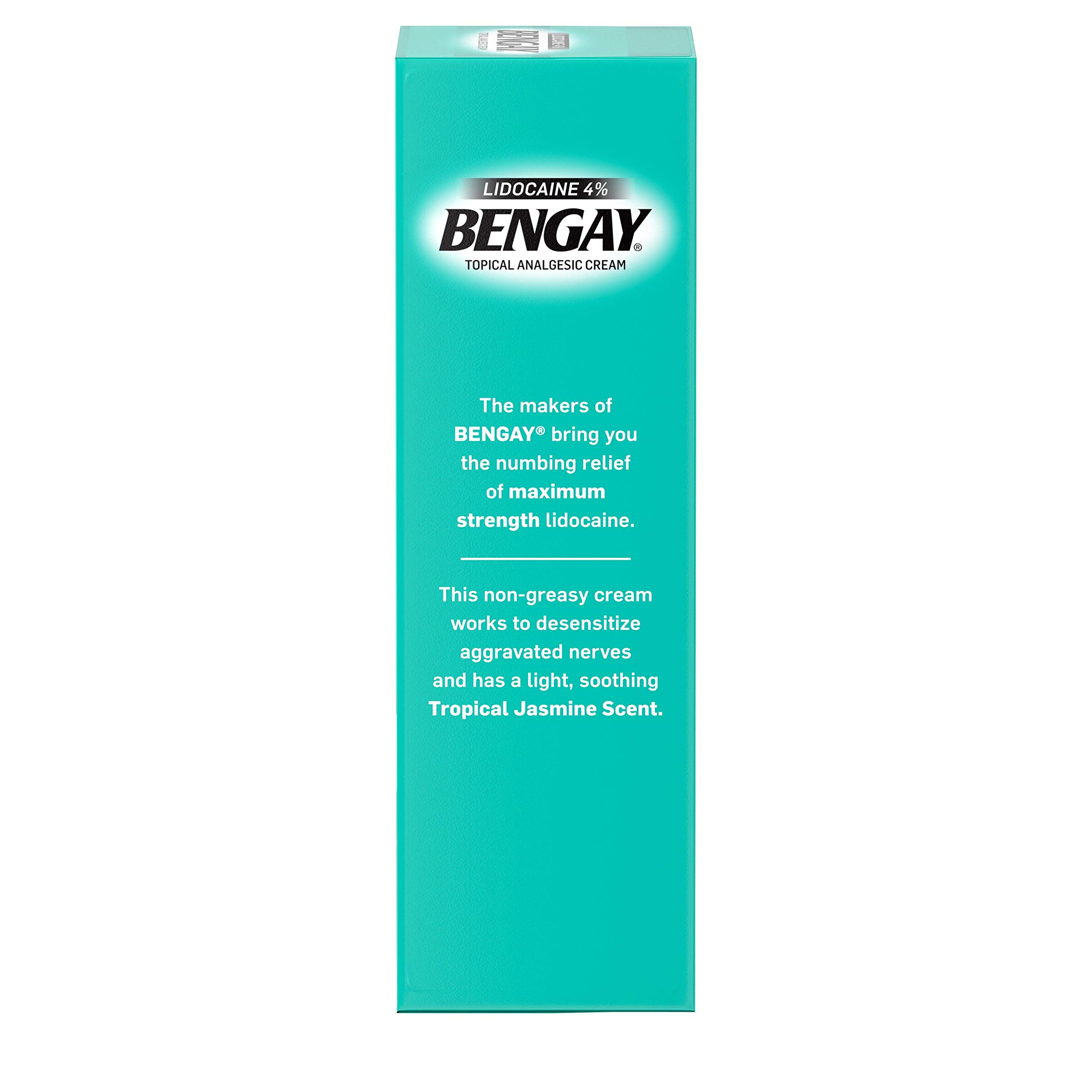 Bengay Pain Relieving Lidocaine Cream, NonGreasy Topical Analgesic Cream With The Maximum