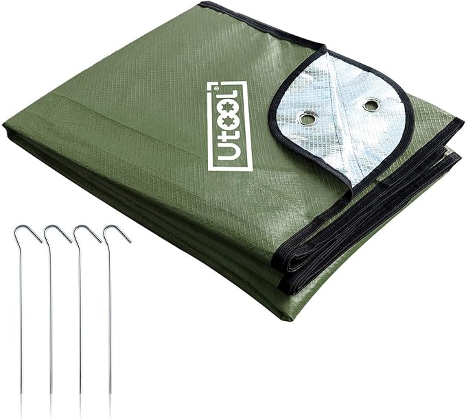 UTOOL Survival Emergency Blanket, Waterproof Insulated Tarp, Reflective