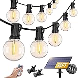 ZJOJO Solar Outdoor String Lights 35FT G40 Globe